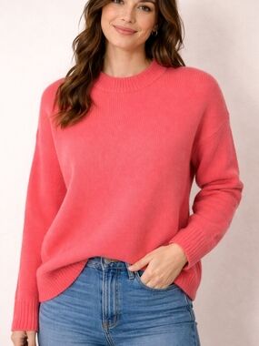 Banana Republic 100% Cashmere Sweater Women’s Medium Coral Pink